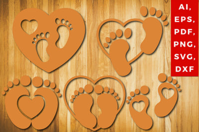 baby foot with heart cut 3d SVG bundle SVG MD JOYNAL ABDIN 