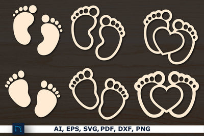 Baby footprints Ornament Laser SVG bundle SVG MD JOYNAL ABDIN 