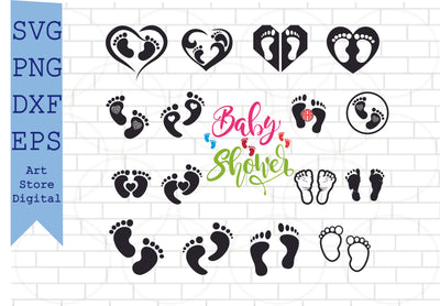Baby Footprints SVG, Baby Feet SVG Files SVG Artstoredigital 