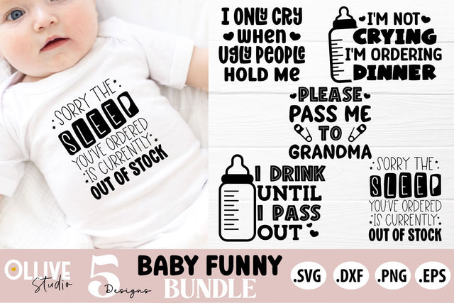 Baby Funny SVG Bundle | Baby Quotes SVG SVG Ollive Studio 