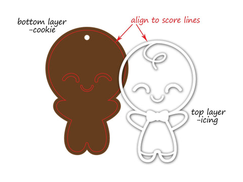 Baby Gingerbread Ornaments SVG Shelly Agronin 
