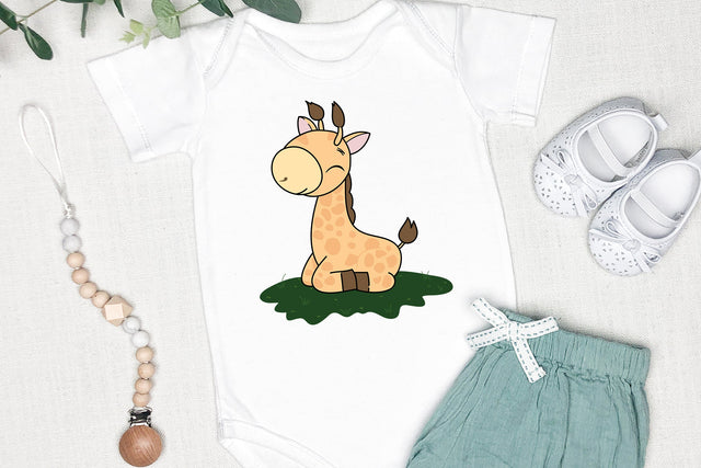 Baby Giraffe, Baby Illustration SVG, Cute Baby Animal Illustration SVG dapiyupi store 