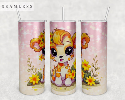 Baby Giraffe Tumbler Wrap, 20 Oz Skinny Tumbler Sublimation Design, Seamless Little Giraffe Tumbler PNG Sublimation HappyDesignStudio 