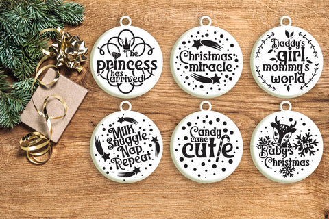 Baby Girl Christmas Ornament Svg Bundle. Round Christmas Ornaments Svg. Merry Christmas Svg. Baby's First Christmas Quotes Dxf Eps Png Pdf SVG Mint And Beer Creations 