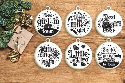 Baby Girl Christmas Ornament Svg Bundle. Round Christmas Ornaments Svg. Merry Christmas Svg. Baby's First Christmas Quotes Dxf Eps Png Pdf SVG Mint And Beer Creations 