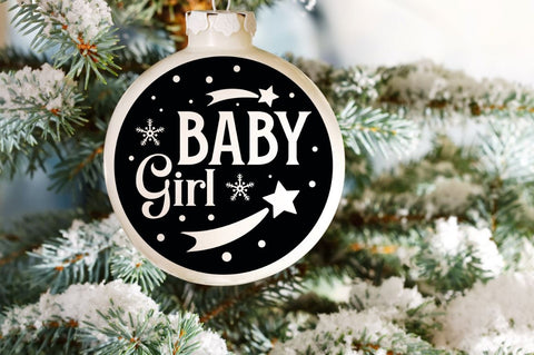 Baby Girl Christmas Ornament Svg Bundle SVG DESIGNISTIC 