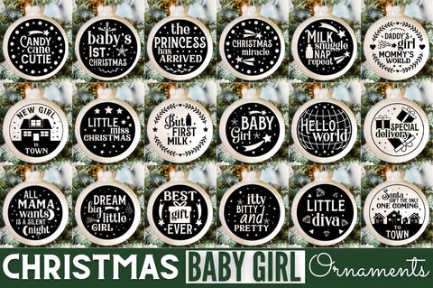 Baby Girl Christmas Ornament Svg Bundle SVG DESIGNISTIC 