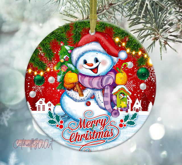 Baby Girl First Christmas PNG, Snowman PNG, Round Ornament Sublimation, 1st Christmas, Kids Christmas, Christmas PNG, Baby Christmas Sublimation CaldwellArt 
