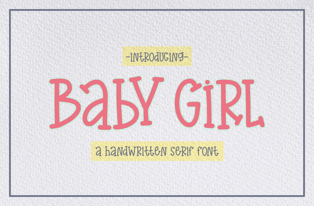 Baby Girl Handwritten Serif Font Font Yuby 
