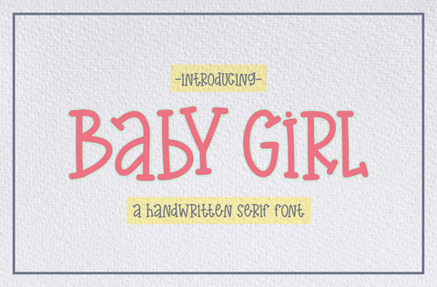 Baby Girl Handwritten Serif Font Font Yuby 