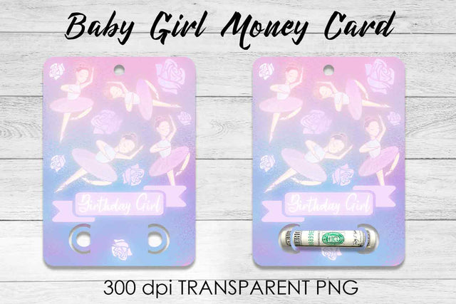 Baby Girl Money Card PNG Design | Girl Money Holder | Baby PNG Sublimation Fly Design 