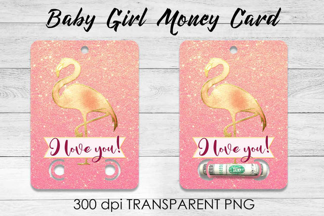 Baby Girl Money Card PNG Design | Girl Money Holder | Baby PNG Sublimation Fly Design 