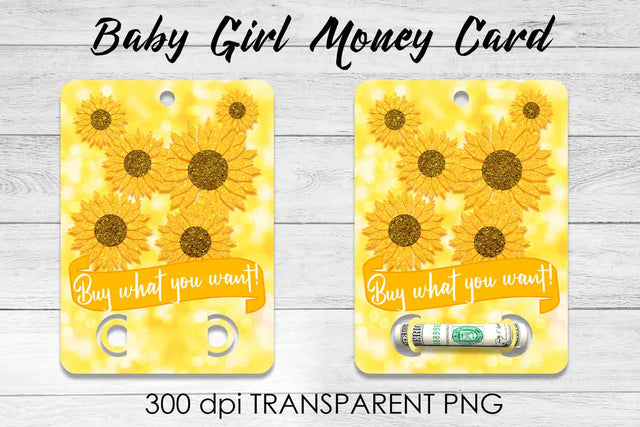 Baby Girl Money Card PNG Design | Girl Money Holder | Baby PNG Sublimation Fly Design 