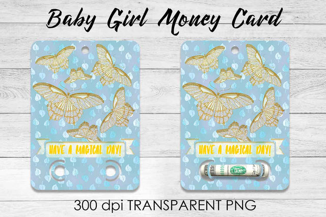 Baby Girl Money Card PNG Design | Girl Money Holder | Baby PNG Sublimation Fly Design 