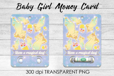 Baby Girl Money Card PNG Design | Girl Money Holder | Baby PNG Sublimation Fly Design 