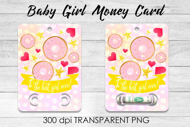 Baby Girl Money Card PNG Design | Girl Money Holder | Baby PNG Sublimation Fly Design 