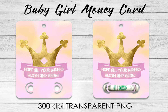Baby Girl Money Card PNG Design | Girl Money Holder | Baby PNG Sublimation Fly Design 