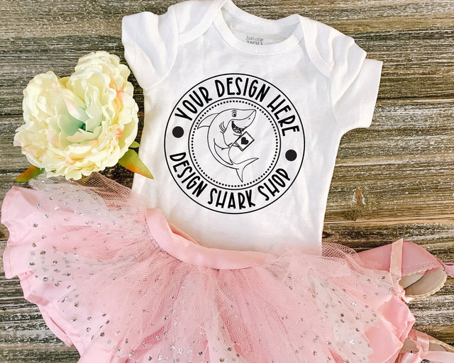 Baby Girl Romper Mockup Mock Up Photo Design Shark 