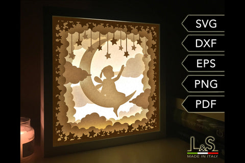 Baby Girl Shadow Box Svg | 3D Light Box Template 3D Paper Lights & Silhouettes 