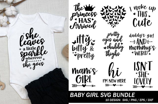 baby girl svg bundle PNG Files for cutting machines, digital clipart, onesie, saying, nursery, heart, pretty, cute SVG MD mominul islam 
