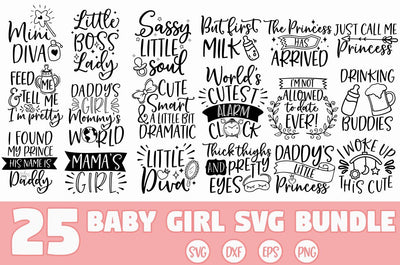 Baby Girl SVG Bundle SVG Freeling Design House 