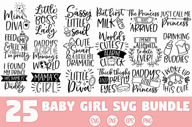Baby Girl SVG Bundle SVG Freeling Design House 