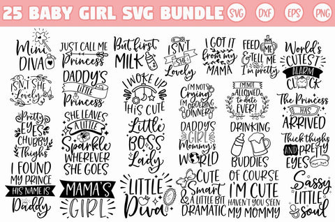 Baby Girl SVG Bundle SVG Freeling Design House 