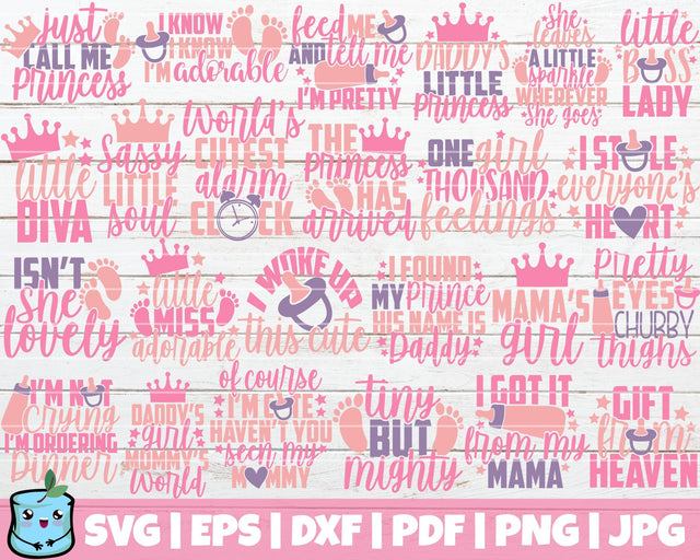 Baby Girl SVG Bundle SVG MintyMarshmallows 
