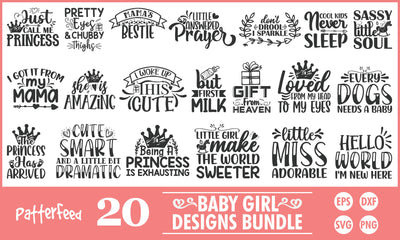 Baby Girls SVG Designs Bundle SVG PatternFeed8 