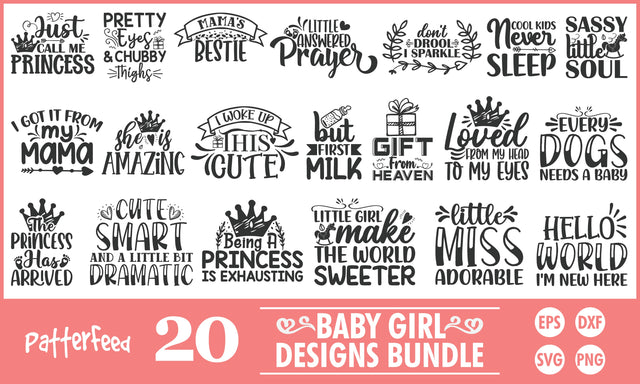 Baby Girls SVG Designs Bundle SVG PatternFeed8 