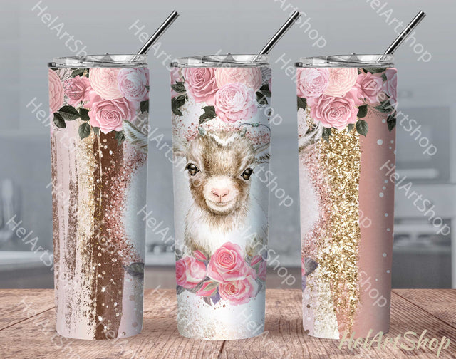 Baby Goat SKINNY TUMBLER Png, Sublimation Png Sublimation _HelArtShop_ 