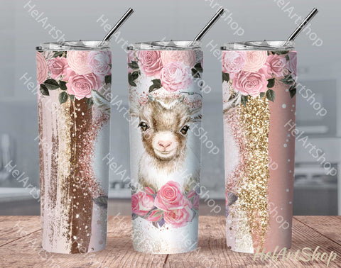 Baby Goat SKINNY TUMBLER Png, Sublimation Png Sublimation _HelArtShop_ 
