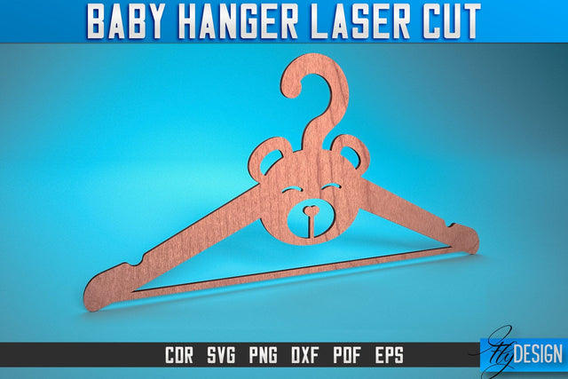 Baby Hanger Laser Cut SVG | Baby Design Laser Cut SVG Design | CNC Files SVG Fly Design 