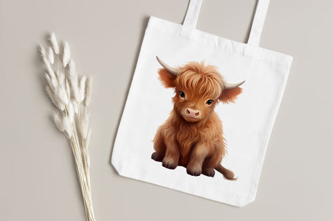 Baby Highland Cow Illustrations Clipart Bundle SVG Regulrcrative 