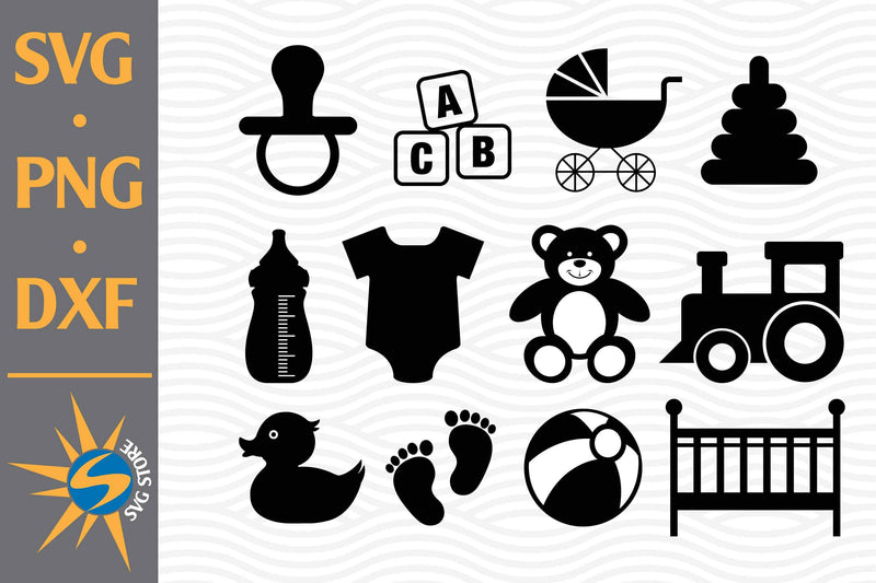 Baby Icon Silhouette SVG, PNG, DXF Digital Files Include - So Fontsy