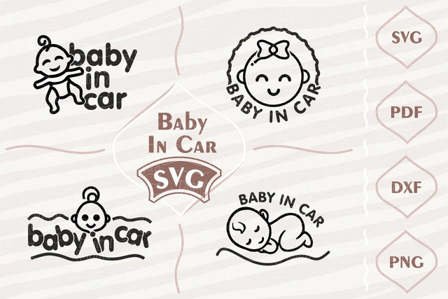 Baby in car sticker SVG bundle SVG Digital Mojito 