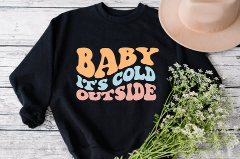 Baby Is's Cold Outside svg, wavy style Stacked, EPS PNG Cricut Instant Download SVG Fauz 