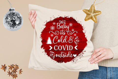 Baby Its Cold and Covid -Christmas Ornament Sublimation PNG Sublimation Happy Printables Club 