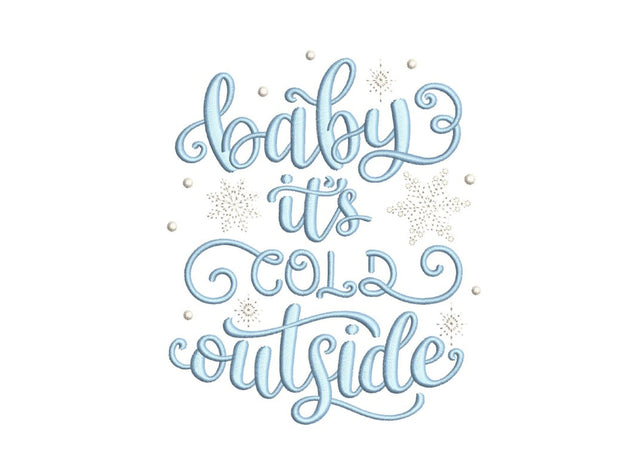 Baby It's Cold Outside Embroidery Design, Christmas Embroidery Design, 4 sizes, Instant download Embroidery/Applique DESIGNS Nino Nadaraia 
