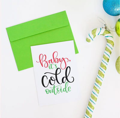 Baby It's Cold Outside Hand Lettered Cut File SVG Cursive by Camille 