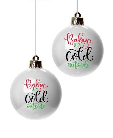 Baby It's Cold Outside Hand Lettered Cut File SVG Cursive by Camille 