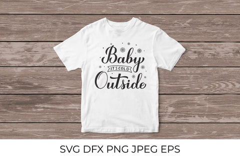 Baby Its Cold Outside hand lettering. Winter quote calligraphy. SVG LaBelezoka 