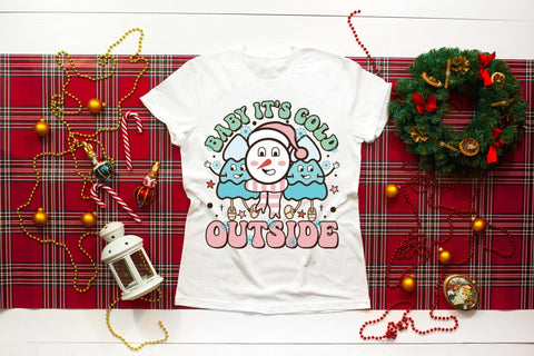 Baby It's Cold Outside | Retro Christmas PNG Sublimation CraftLabSVG 