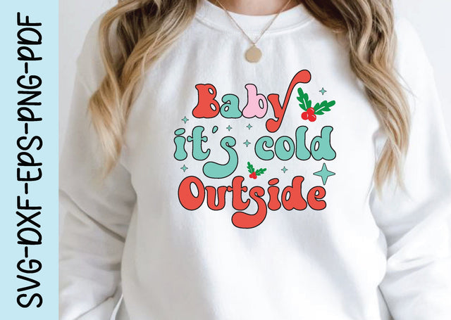 baby it's cold outside, Retro Christmas Svg Design SVG designstore 