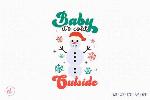 Baby It's Cold Outside, Retro Christmas SVG SVG CraftLabSVG 