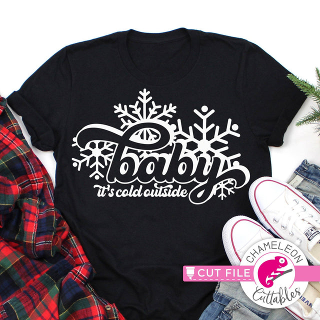 Baby it's cold outside snowflakes svg png dxf SVG Chameleon Cuttables 