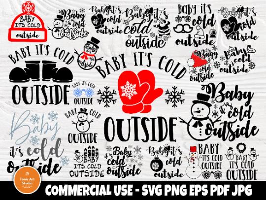 Baby its cold outside SVG Bundle, Winter Svg Files SVG TonisArtStudio 