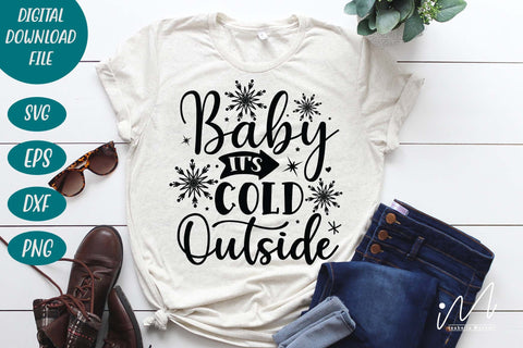 Baby its cold outside svg, Christmas svg, Cut files, Christmas Cricut, Christmas Holiday, Svg, T-shirt, Winter svg, Snow svg SVG Isabella Machell 
