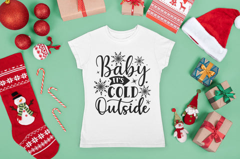 Baby its cold outside svg, Christmas svg, Cut files, Christmas Cricut, Christmas Holiday, Svg, T-shirt, Winter svg, Snow svg SVG Isabella Machell 