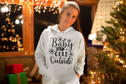 Baby its cold outside svg, Christmas svg, Cut files, Christmas Cricut, Christmas Holiday, Svg, T-shirt, Winter svg, Snow svg SVG Isabella Machell 
